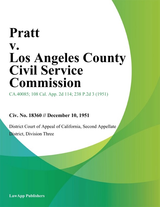 Pratt v. Los Angeles County Civil Service Commission
