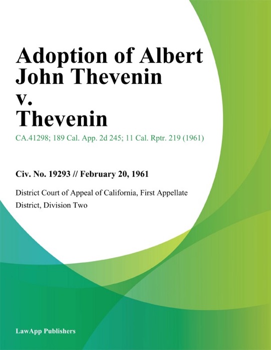Adoption of Albert John Thevenin v. Thevenin