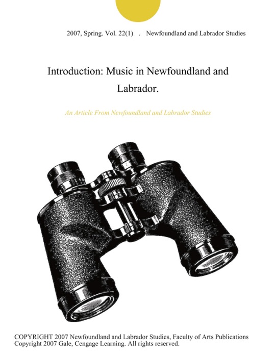 Introduction: Music in Newfoundland and Labrador.