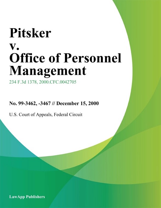 Pitsker V. Office Of Personnel Management