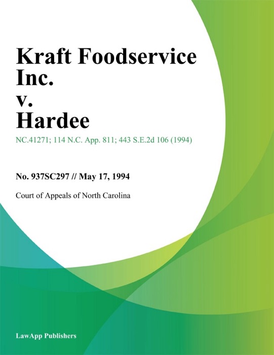 Kraft Foodservice Inc. v. Hardee