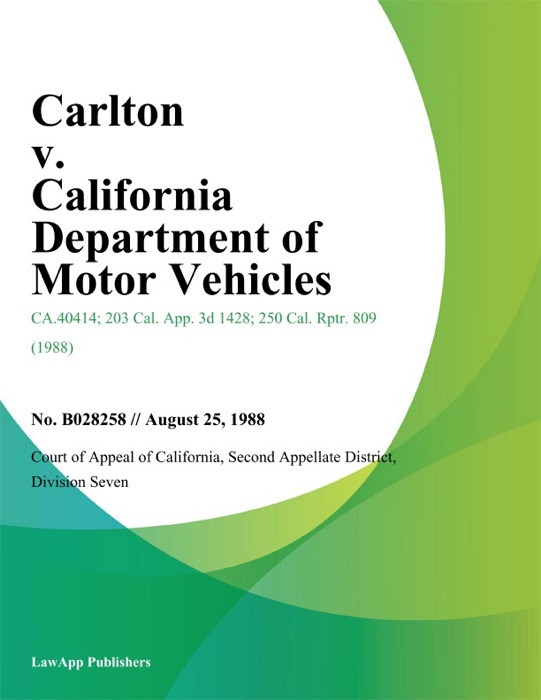 Carlton v. California Department of Motor Vehicles