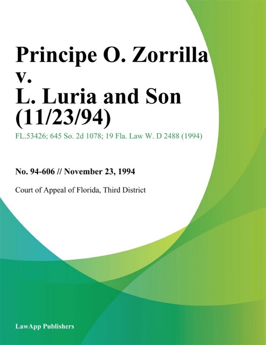 Principe O. Zorrilla v. L. Luria and Son