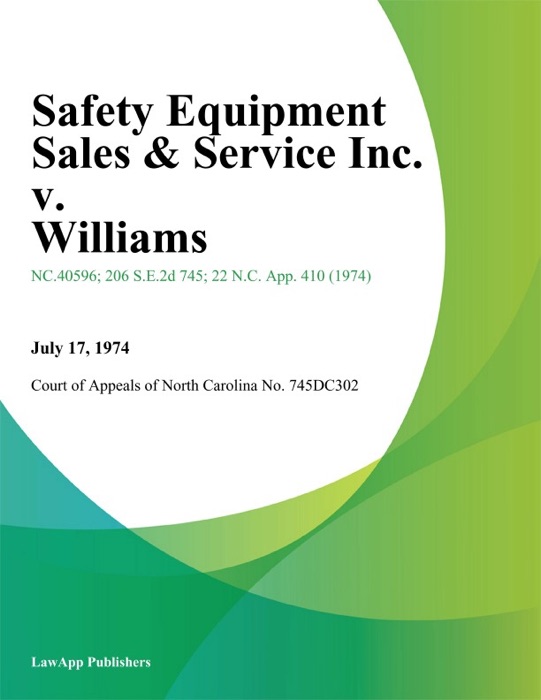 Safety Equipment Sales & Service Inc. v. Williams