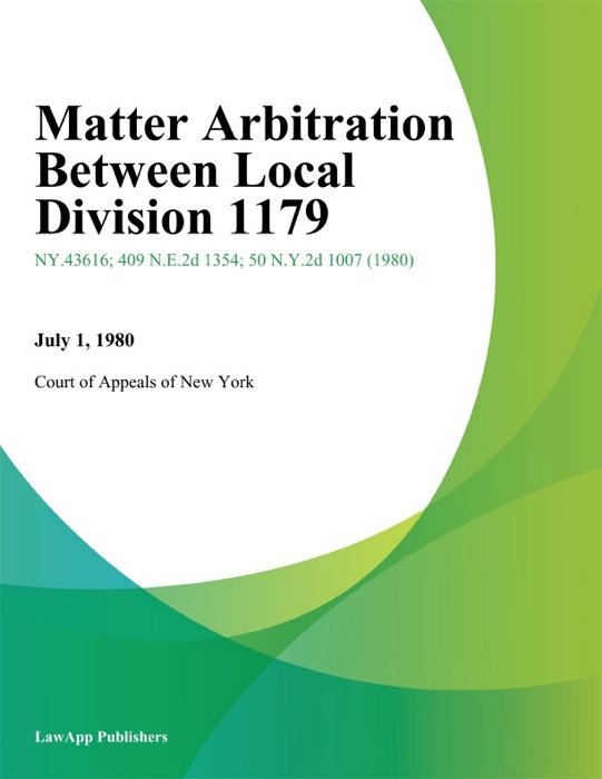 Matter Arbitration Between Local Division 1179