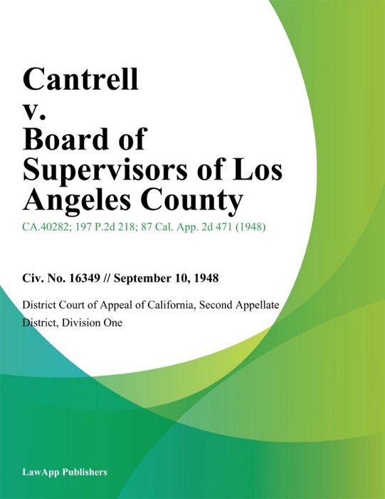 Cantrell V. Board Of Supervisors Of Los Angeles County