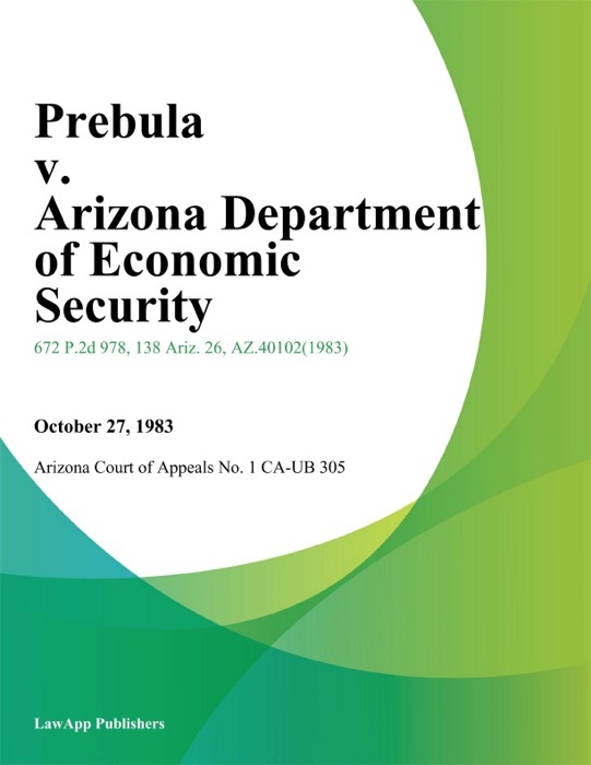 Prebula V. Arizona Department Of Economic Security