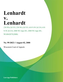 Book's Cover of Lenhardt V. Lenhardt