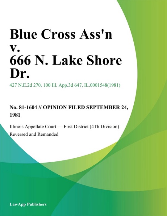 Blue Cross Assn v. 666 N. Lake Shore Dr.