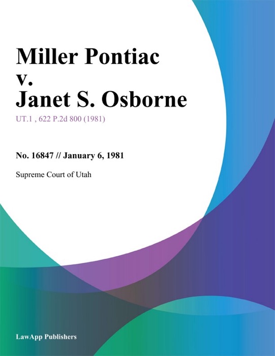 Miller Pontiac v. Janet S. Osborne