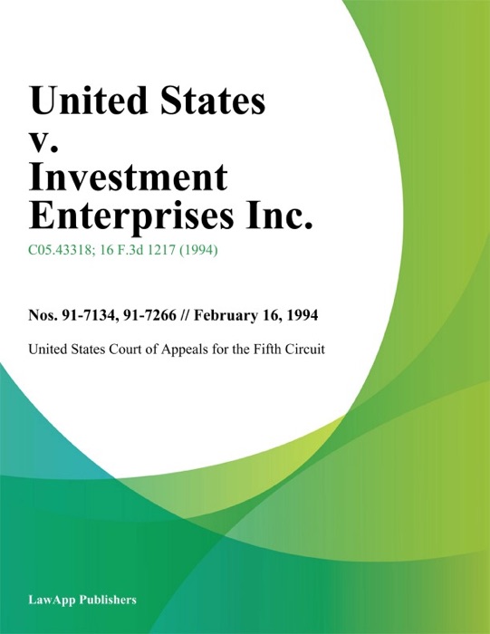 United States v. Investment Enterprises Inc.