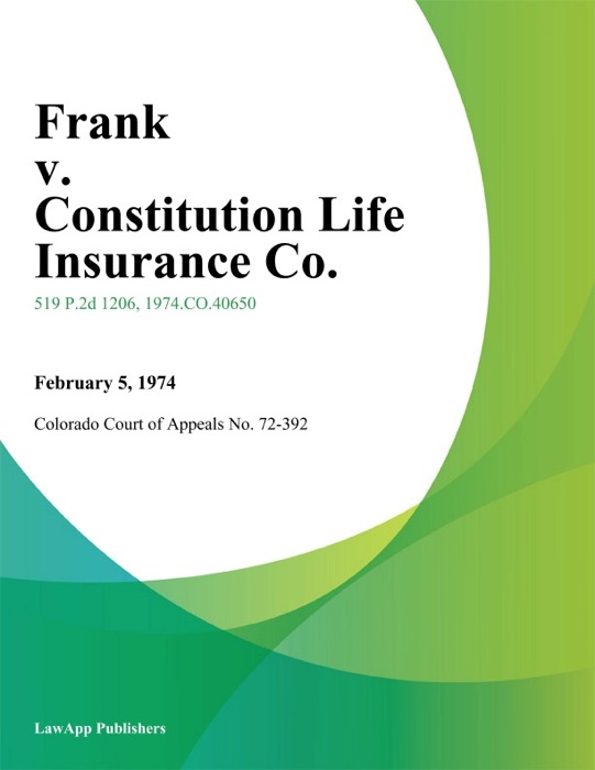 Frank v. Constitution Life Insurance Co.