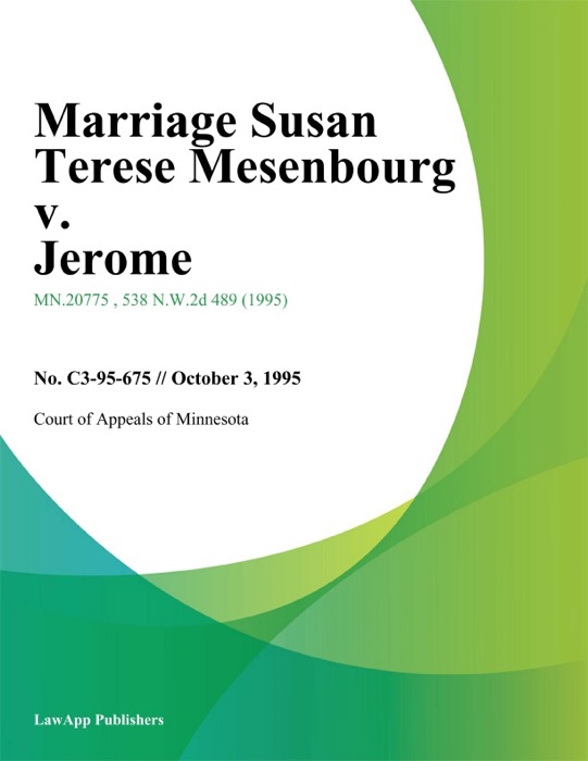 Marriage Susan Terese Mesenbourg v. Jerome