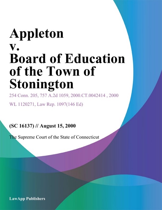 Appleton V. Board Of Education Of The Town Of Stonington