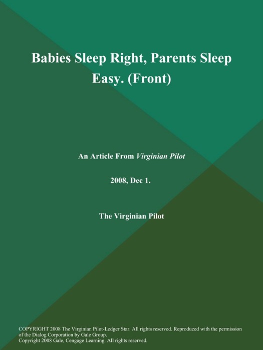 Babies Sleep Right, Parents Sleep Easy (Front)