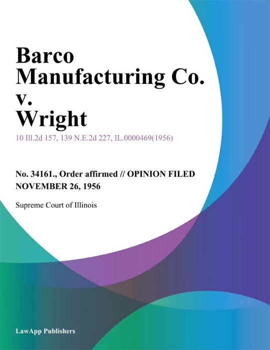 Barco Manufacturing Co. v. Wright