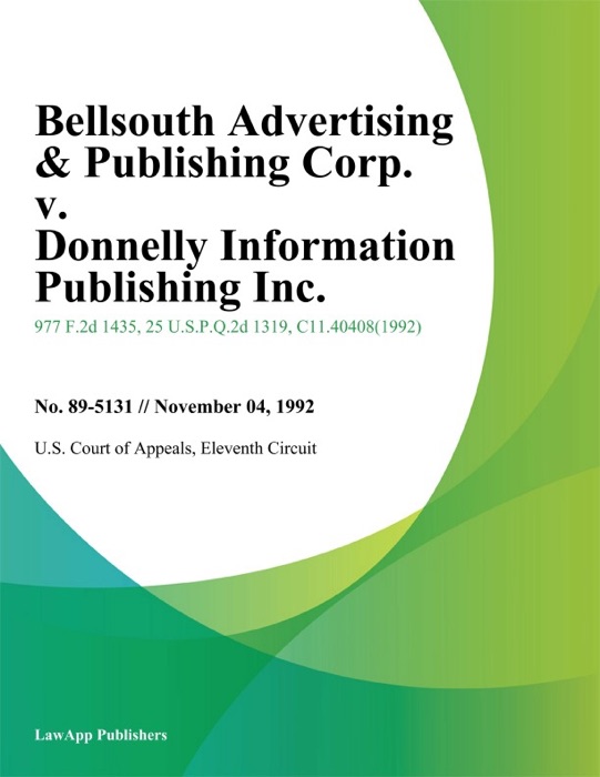 Bellsouth Advertising & Publishing Corp. v. Donnelly Information Publishing Inc.