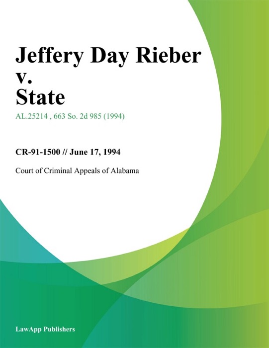 Jeffery Day Rieber v. State