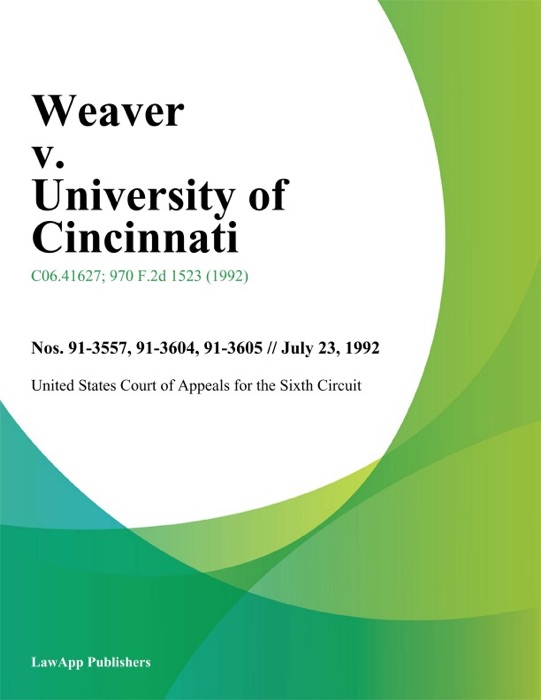 Weaver v. University of Cincinnati