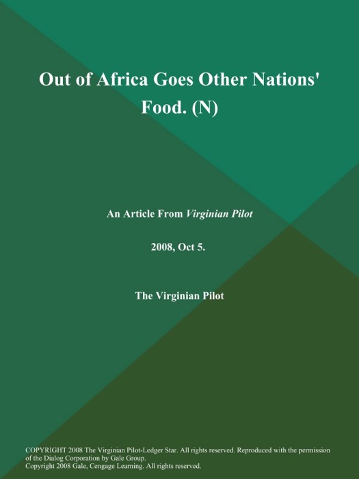 Out of Africa Goes Other Nations' Food (N)