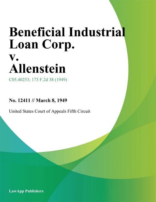 Beneficial Industrial Loan Corp. v. Allenstein