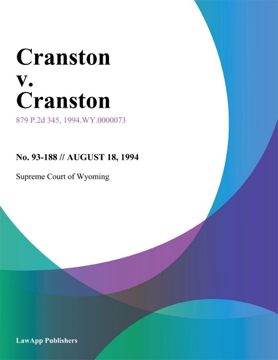 Cranston V. Cranston
