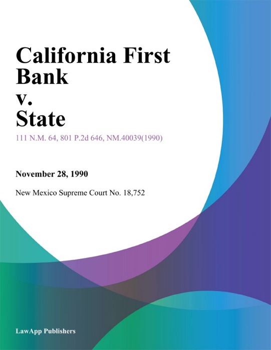 California First Bank V. State