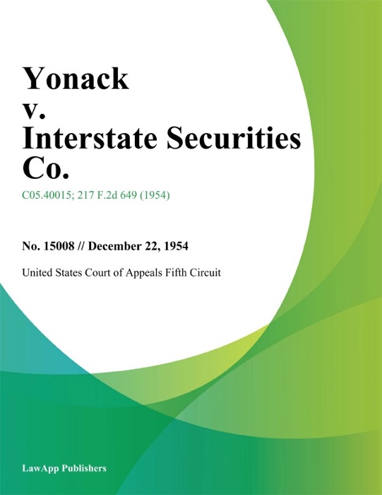 Yonack v. Interstate Securities Co.