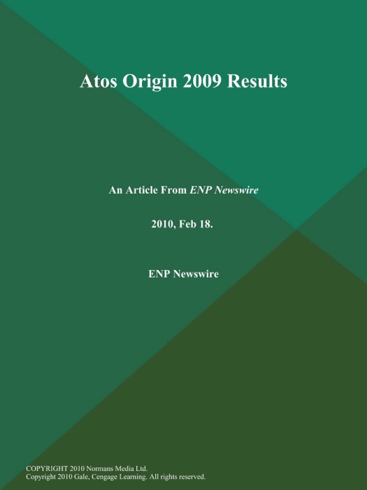 Atos Origin 2009 Results