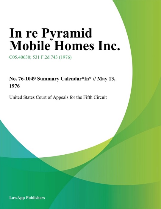 In re Pyramid Mobile Homes Inc.