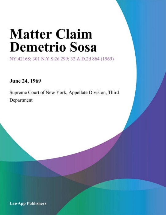 Matter Claim Demetrio Sosa