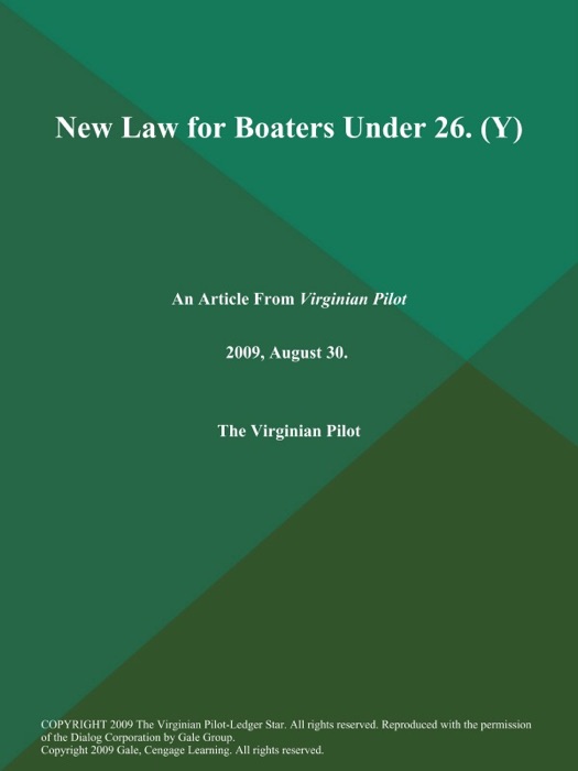 New Law for Boaters Under 26 (Y)