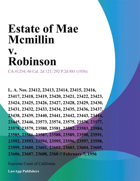 Estate of Mae Mcmillin v. Robinson
