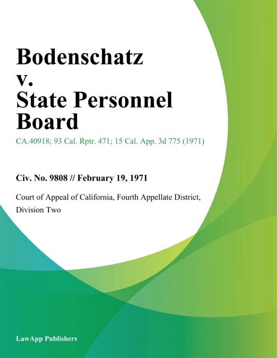 Bodenschatz v. State Personnel Board