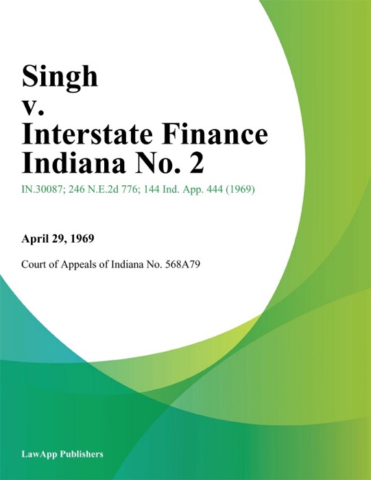 Singh v. Interstate Finance Indiana No. 2