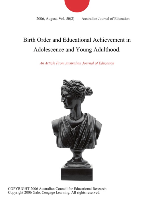 Birth Order and Educational Achievement in Adolescence and Young Adulthood.