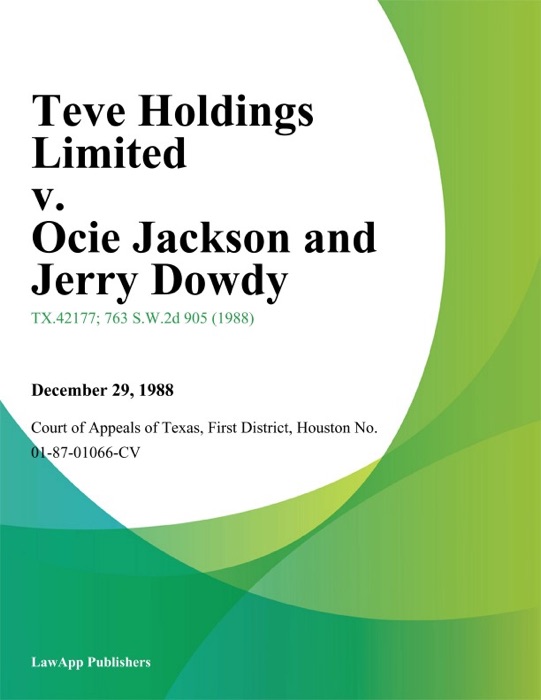 Teve Holdings Limited v. Ocie Jackson and Jerry Dowdy