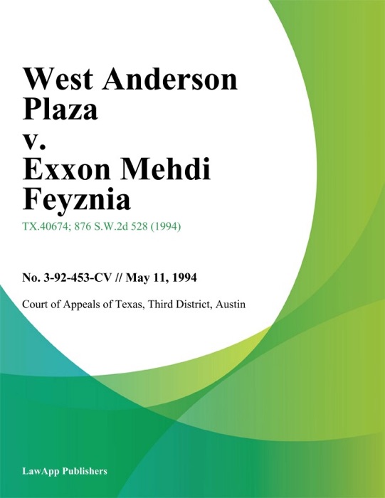 West anderson Plaza v. Exxon Mehdi Feyznia