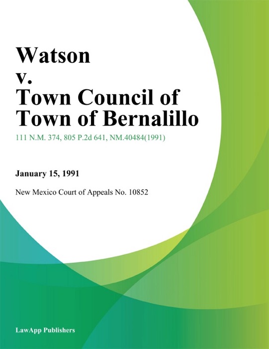 Watson V. Town Council Of Town Of Bernalillo