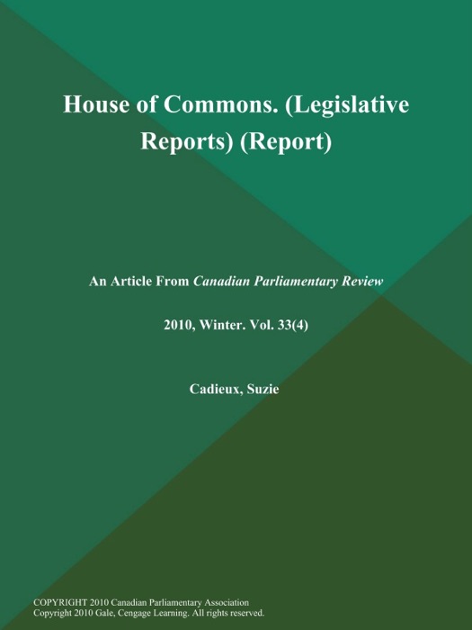 House of Commons (Legislative Reports) (Report)