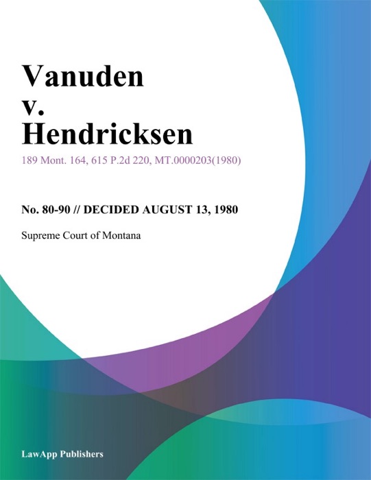 Vanuden v. Hendricksen