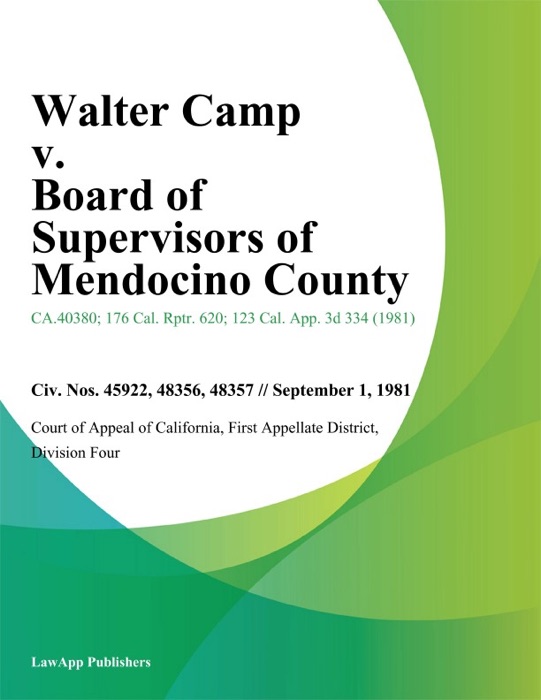 Walter Camp V. Board Of Supervisors Of Mendocino County