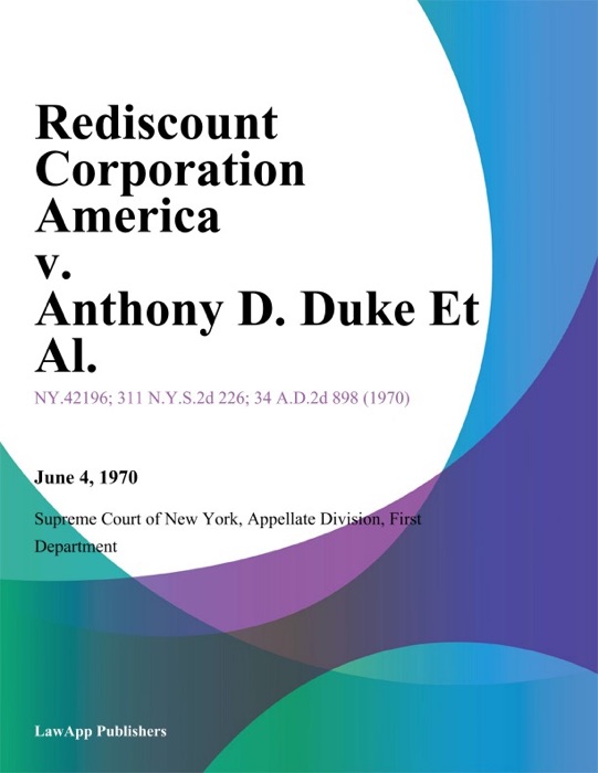Rediscount Corporation America v. Anthony D. Duke Et Al.