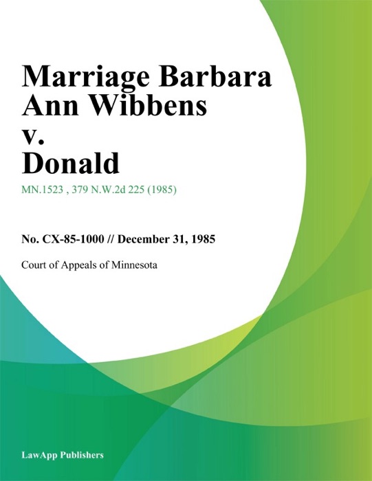 Marriage Barbara Ann Wibbens v. Donald