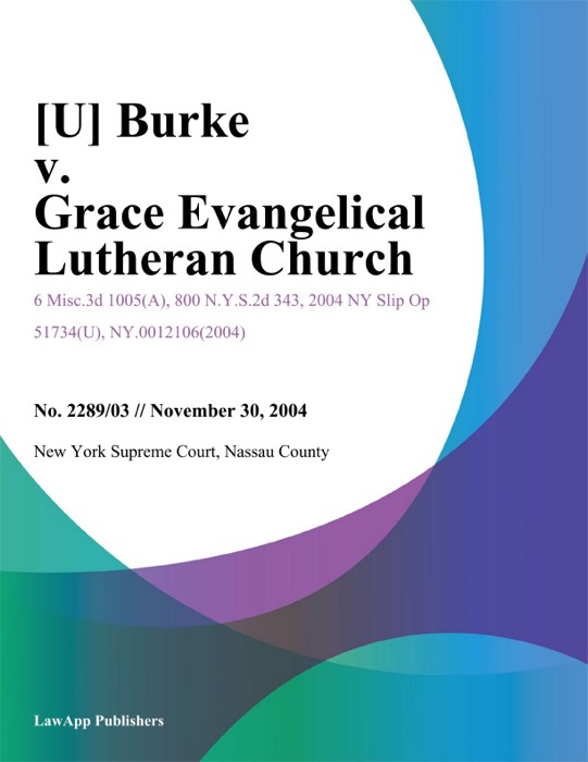 Burke v. Grace Evangelical Lutheran Church