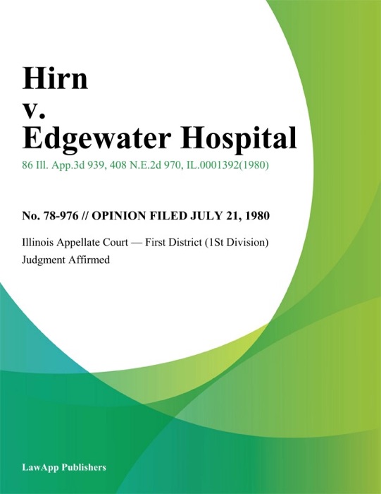 Hirn v. Edgewater Hospital