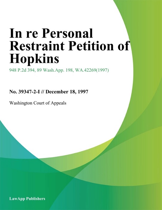 In Re Personal Restraint Petition of Hopkins