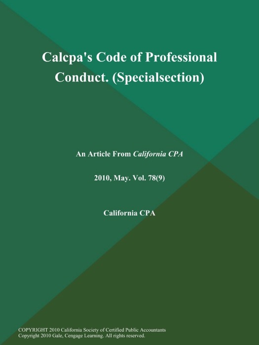 Calcpa's Code of Professional Conduct (Specialsection)