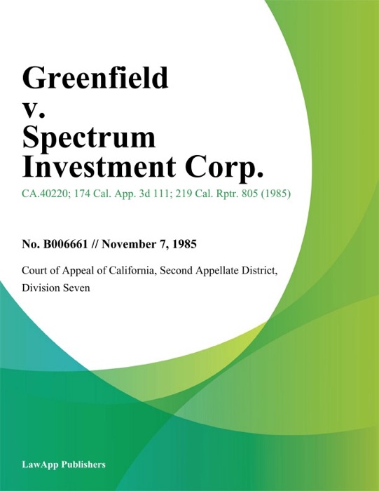 Greenfield v. Spectrum Investment Corp.