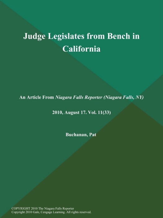 Judge Legislates from Bench in California